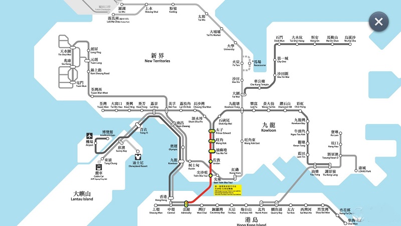 香港地铁线路图