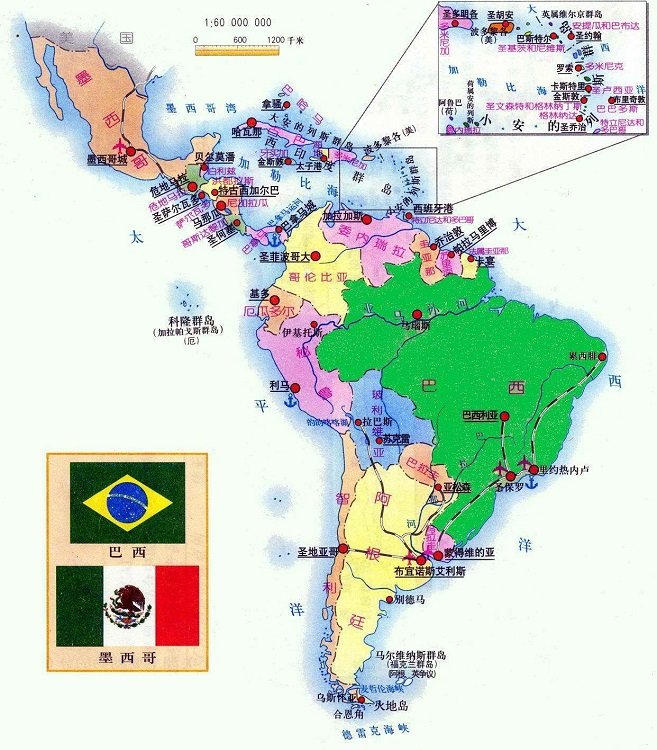 南美洲政区图高清版大图免费版(1)