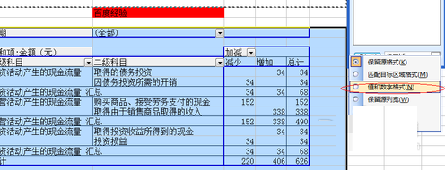 现金流量表表格