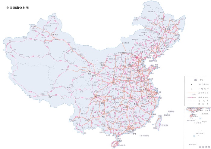 中国国道分布图高清版大图