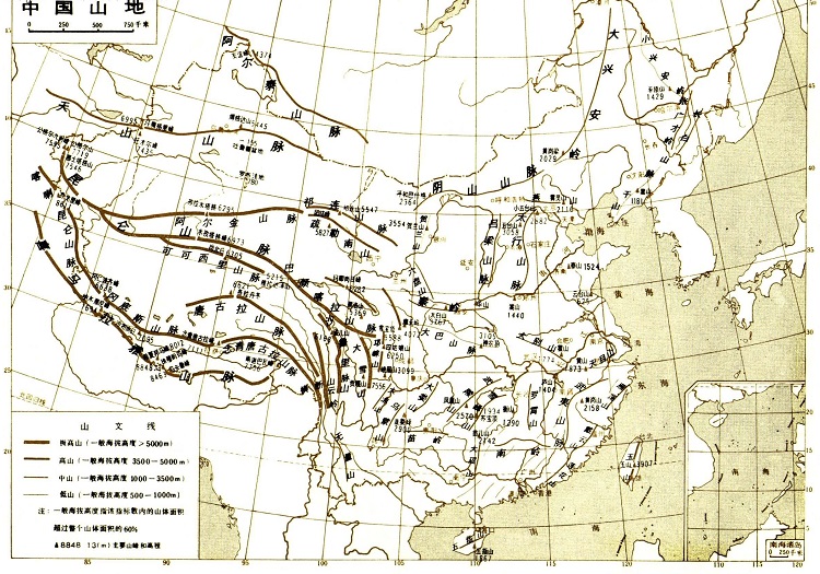 中国山地地图高清版大地图