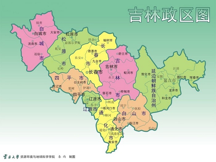 吉林省行政区划图高清版