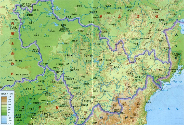 吉林省地形图全图