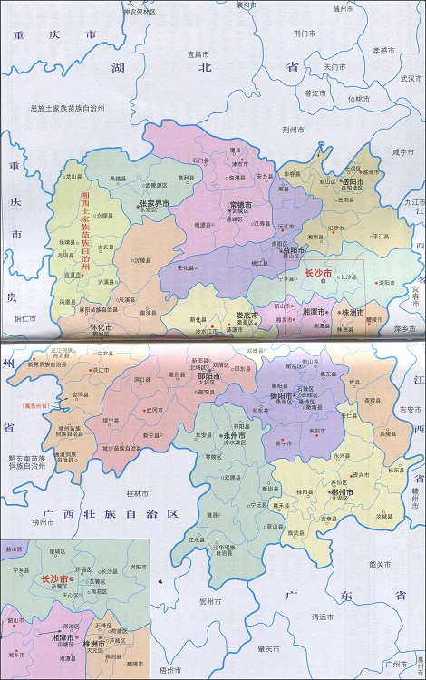 湖南省行政区划图2017大图(1)