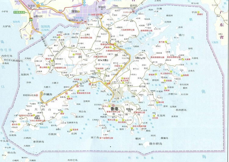 香港旅游地图全图大图