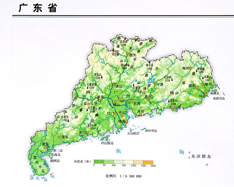 广东省地形图全图高清版大图(2)