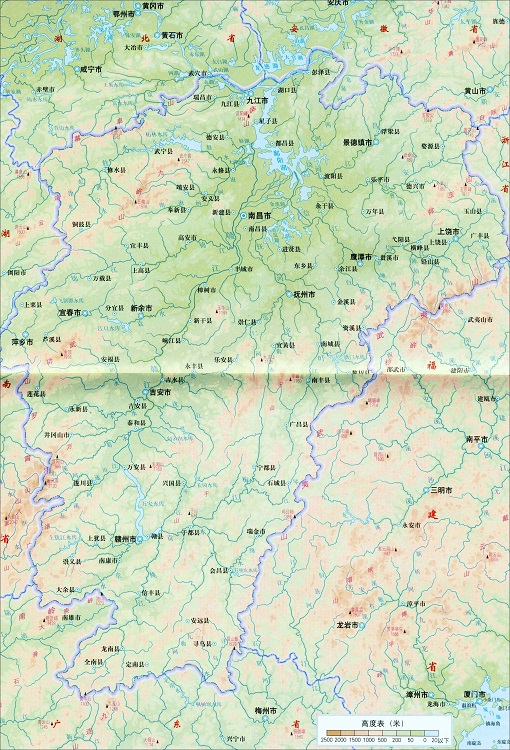 江西省地形图高清版大图(2)
