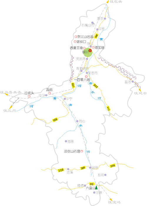 宁夏旅游地图全图高清大图(1)