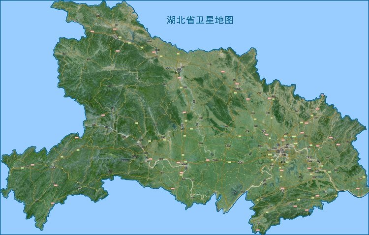 湖北卫星地图全图