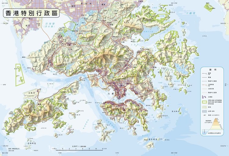 香港地形图全图高清版大图(2)