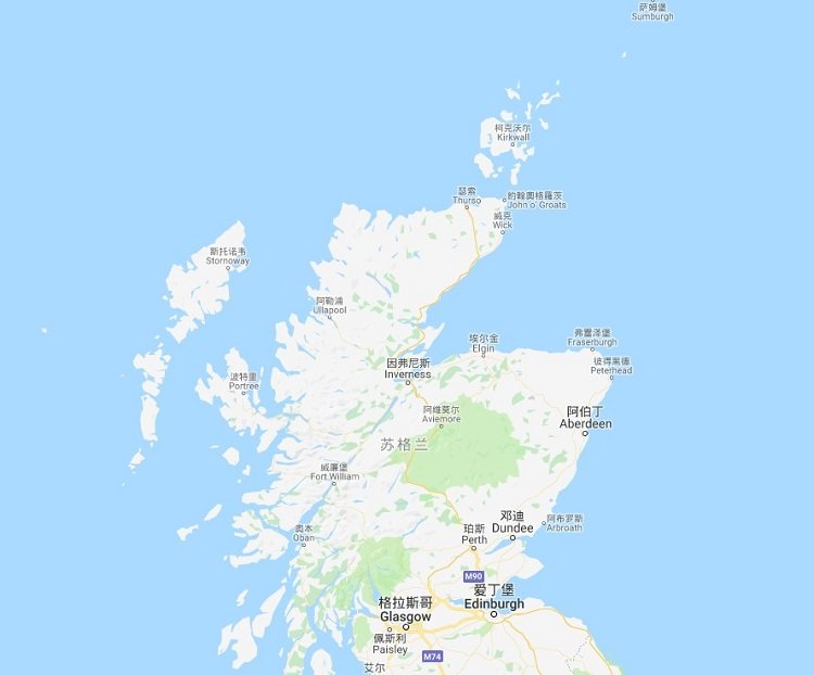 苏格兰地图中文版全图大图(1)