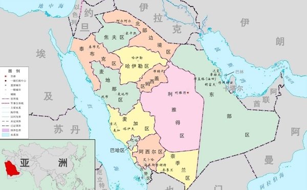 中东地图高清版