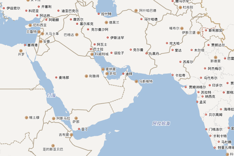 中东地图高清版大图(2)