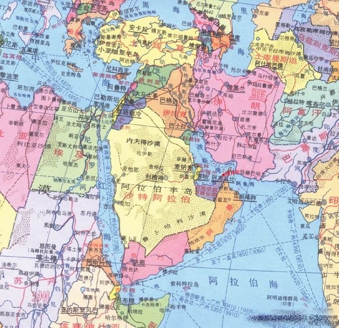 中东地图高清版大图(1)
