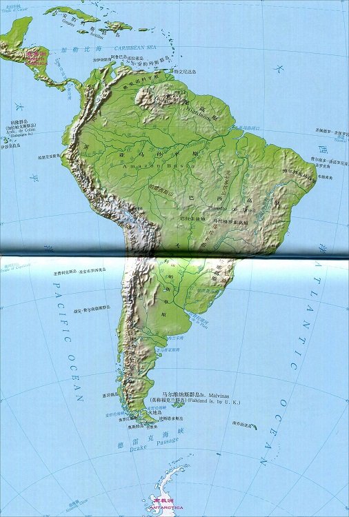 南美洲地形图高清版大图(1)