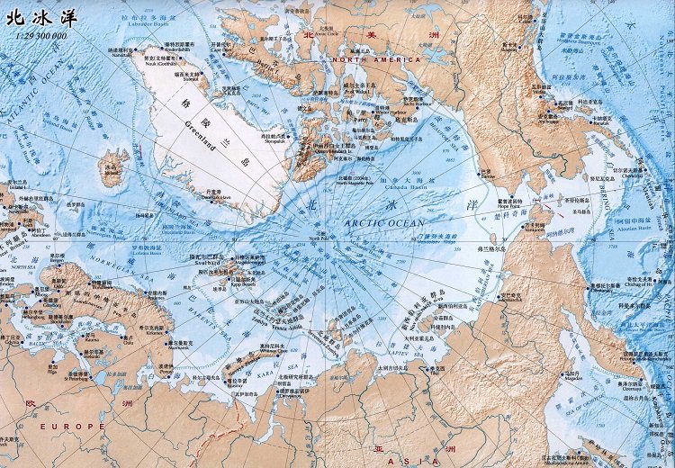 北冰洋地图高清版大图