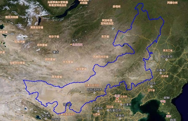 内蒙古卫星地图全图高清版大图(1)