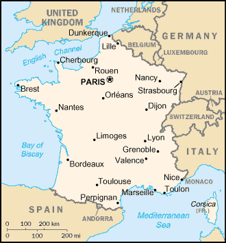 法国地图高清中文版