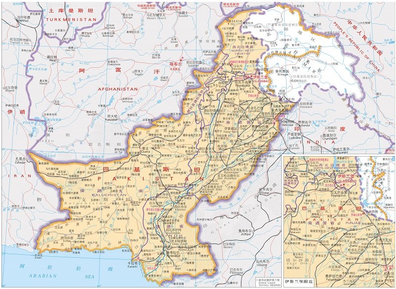 巴基斯坦地图中文版全图(1)