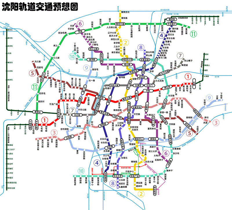 沈阳地铁线路图最新版(1)