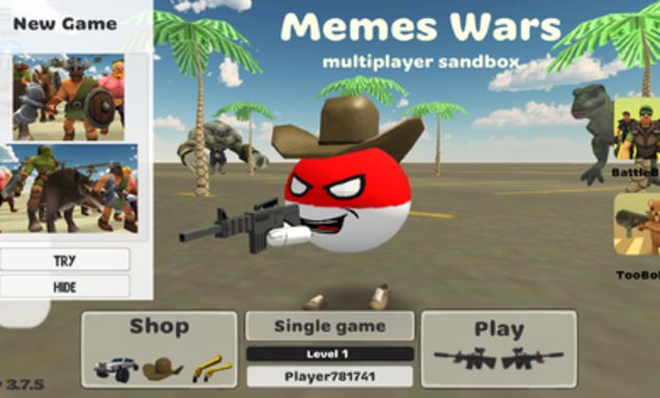 我的战争多人沙盒射击中文版(memeswars: multiplayer sandbox)(3)