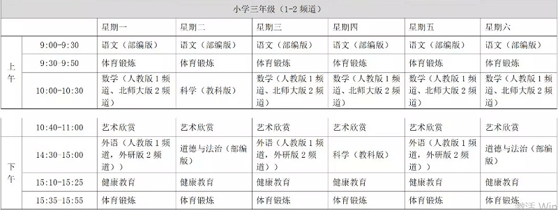 湖北省数字教材平台课程表官方版(1)