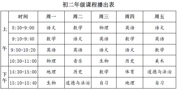 河南中小学电视直播课程表高清完整版(2)