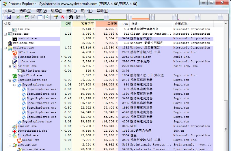 process explorer官方中文版(procexp)v16.32 电脑版(1)