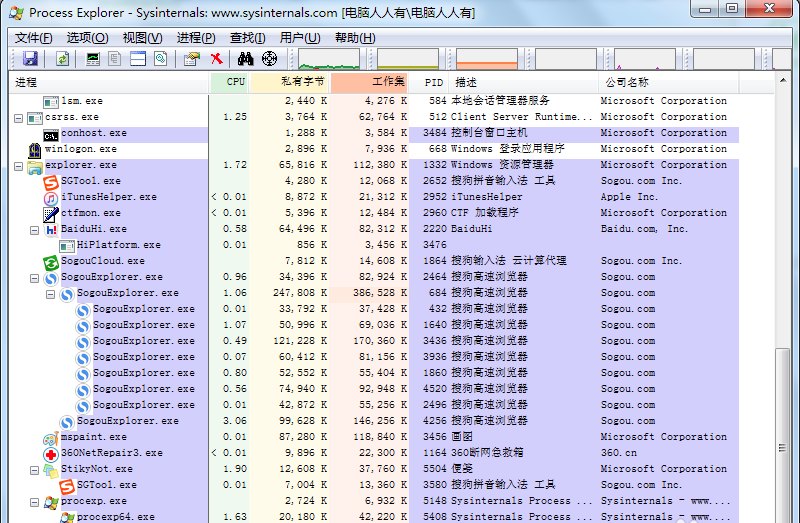 process explorer官方中文版(procexp)(1)