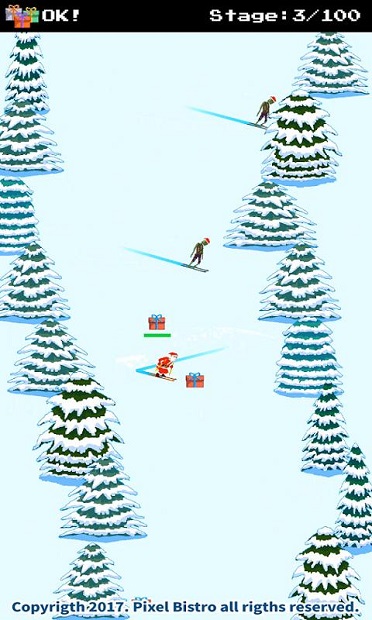 圣诞老人和僵尸的滑雪大战游戏