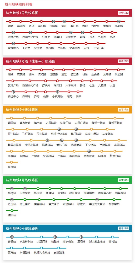 杭州地铁路线图高清