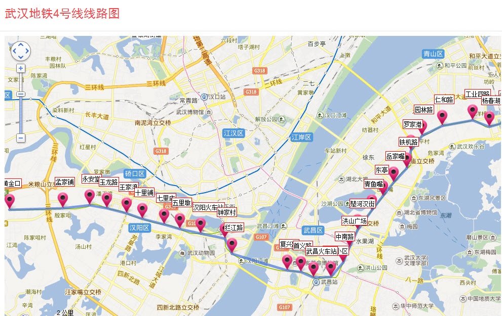 武汉地铁4号线线路图(1)