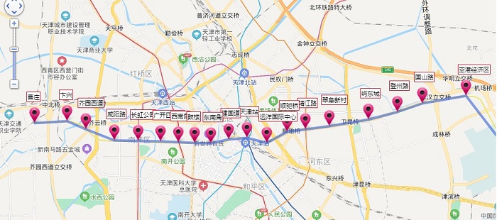 天津地铁线路图最新版高清版(1)