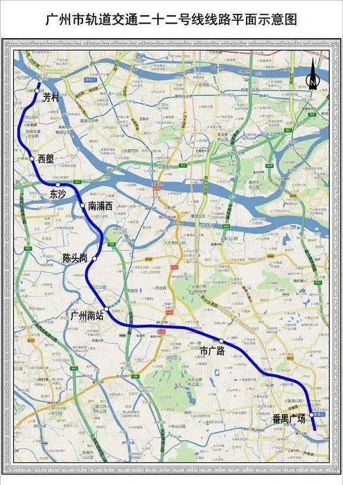 广州22号线地铁线路图