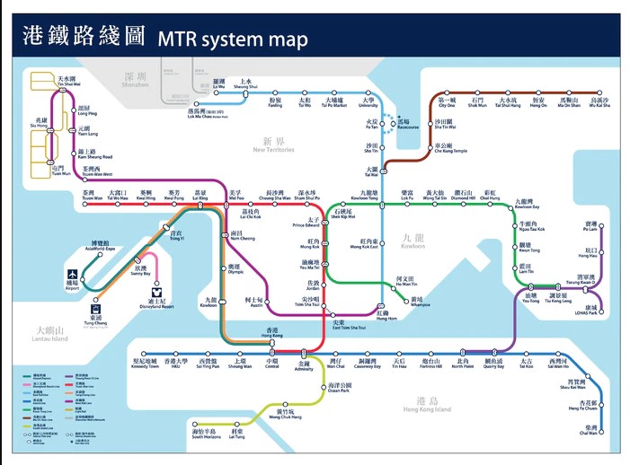 香港地铁线路图最新版
