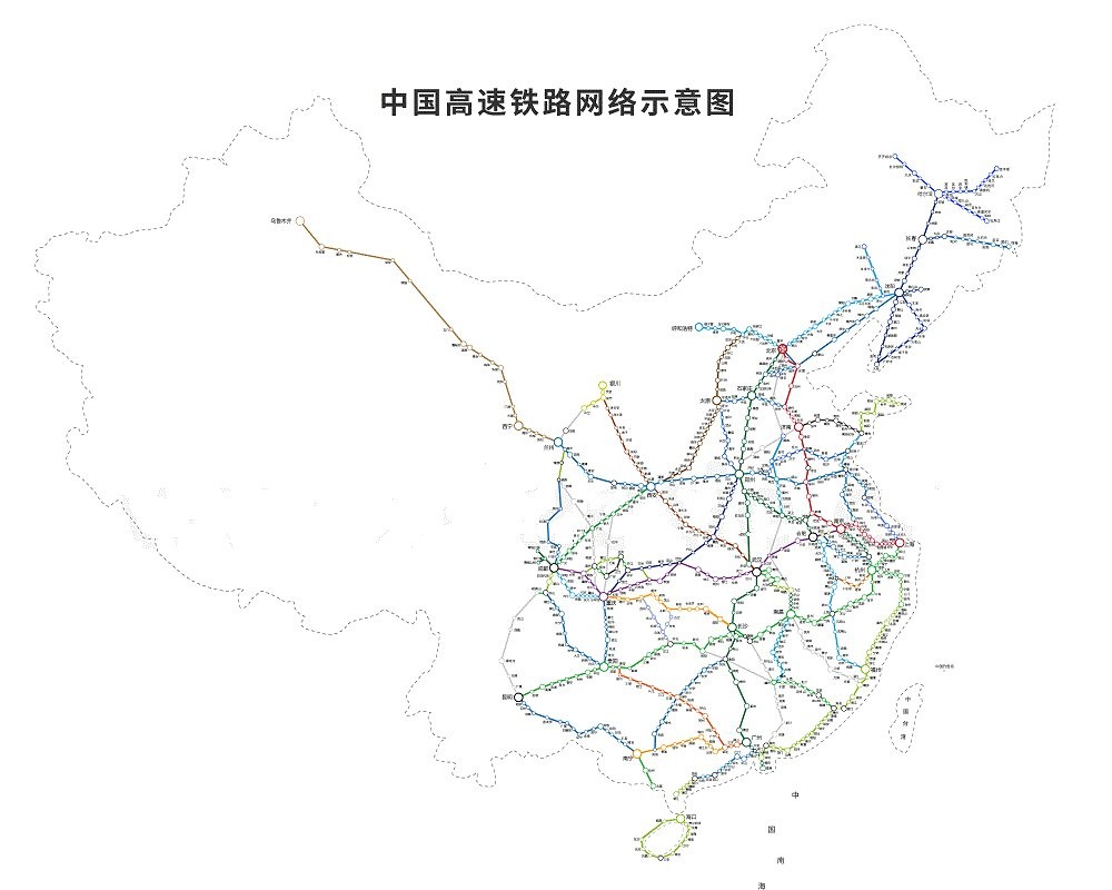 中国高铁地图高清版