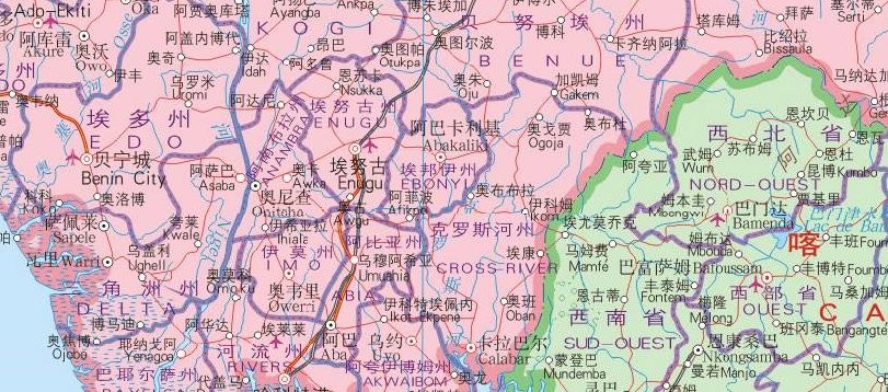 尼日利亚地图中文版(1)