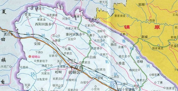 平凉地图县分布图高清版(1)