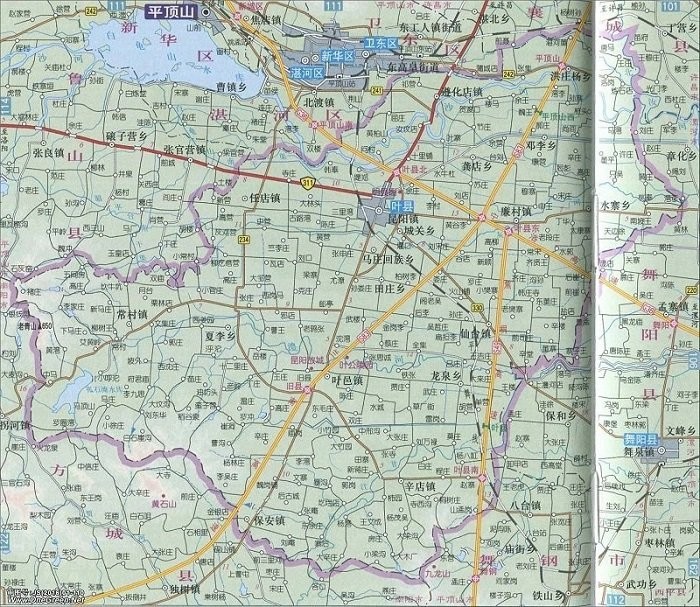 河南省平顶山叶县地图全图高清版大图(1)