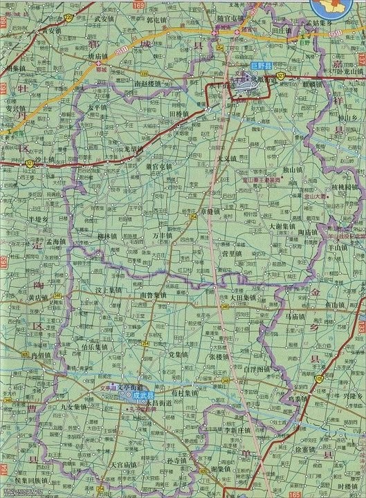 山东省菏泽市巨野县地图最新版高清版大图-含乡镇(1)