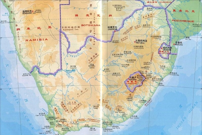 南非地图高清版大图