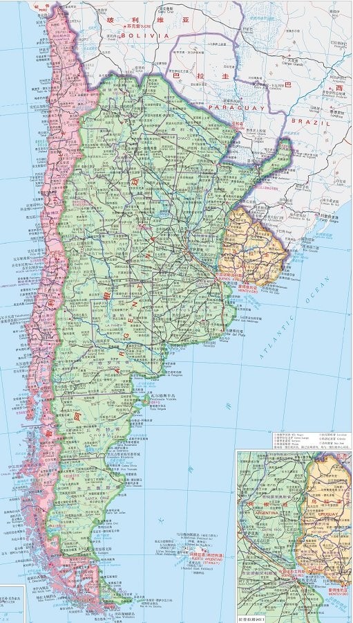 阿根廷地图高清版大图中文版全图(1)