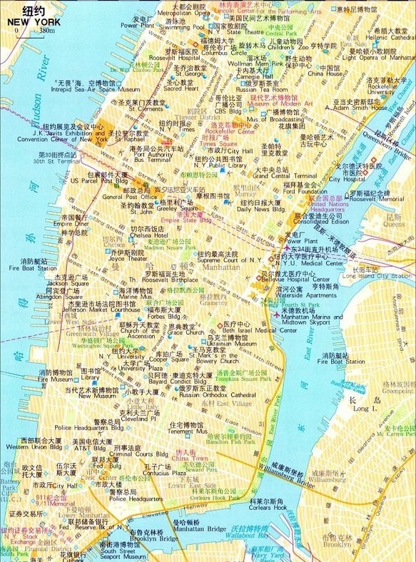 美国纽约市地图高清中文版可放大版(1)