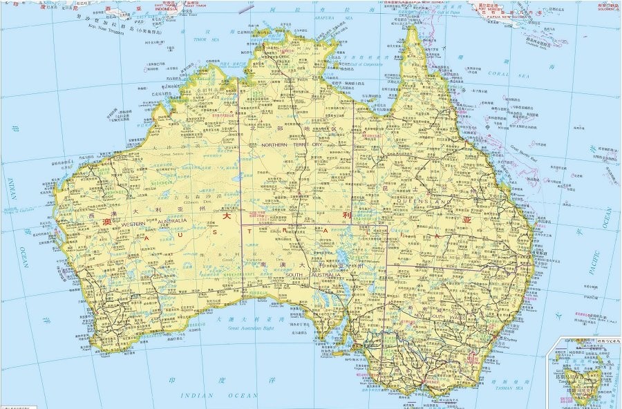 澳大利亚地图简笔画版