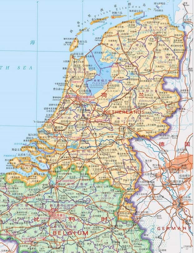 荷兰地图高清版大图