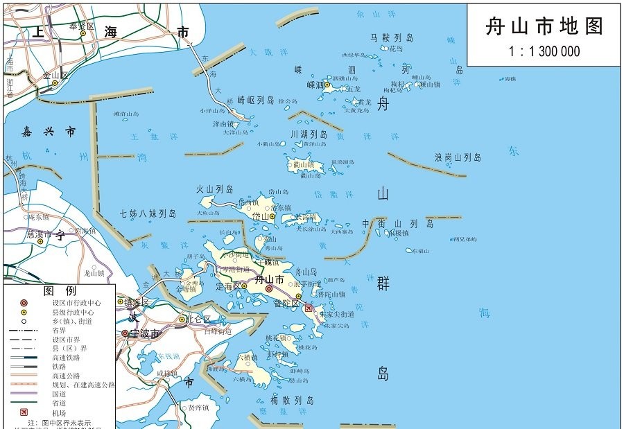 舟山市地图及区域划分