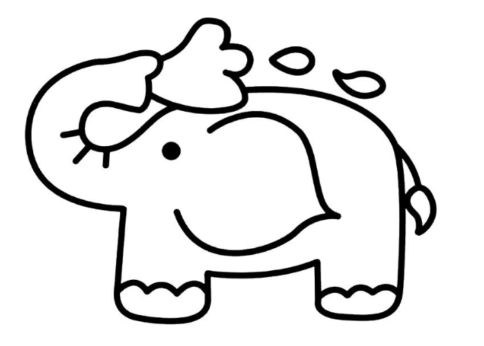 大象简笔画卡通版