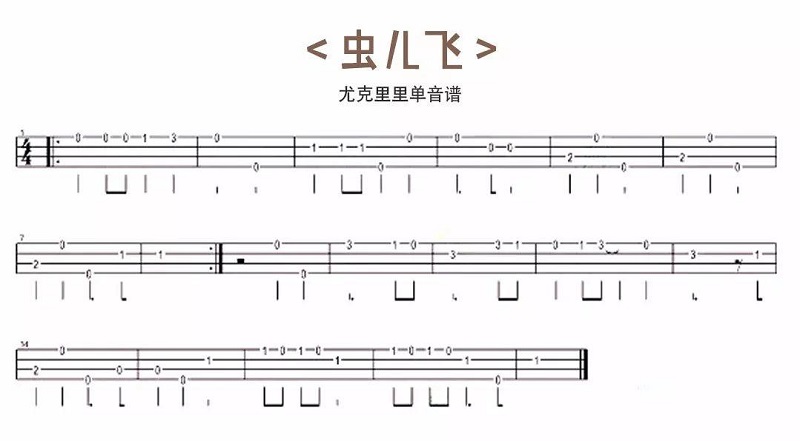 尤克里里新手入门指法教学视频(1)