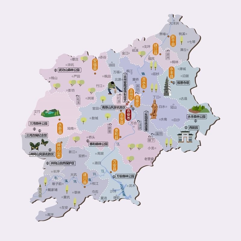 江西吉安市地图全图高清版完整版(1)