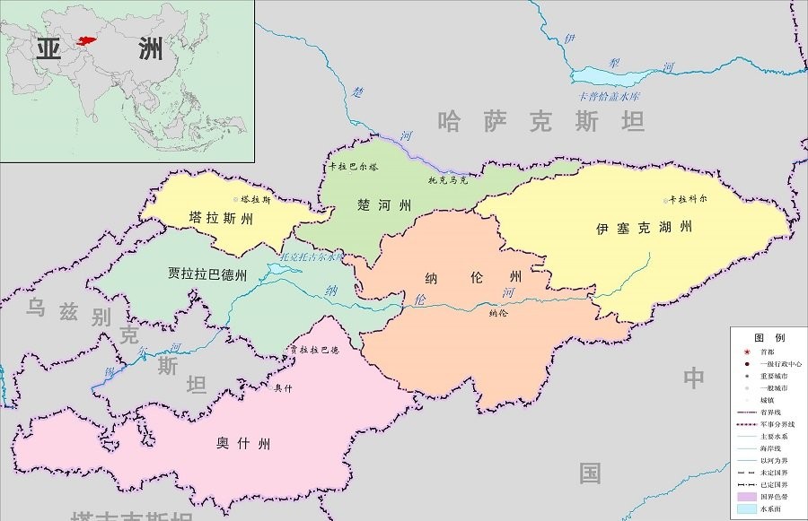 吉尔吉斯斯坦地图高清版大地图免费版(1)